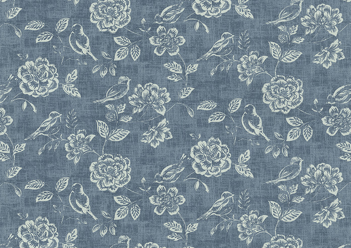 Bird Garden, Denim - Twist&Fit Roman Blind - Image 7